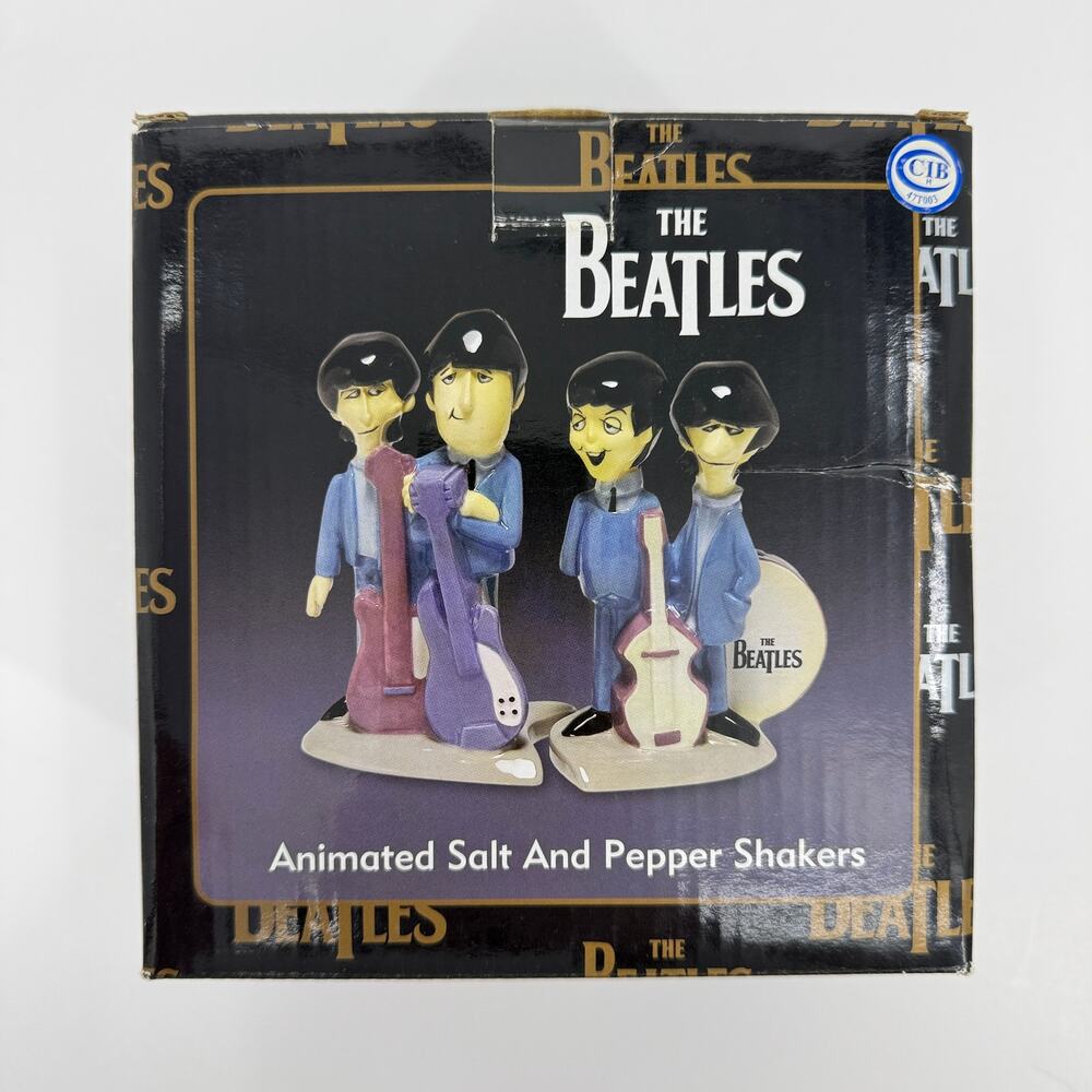 The Beatles 2004 Apple Corps Animated Cartoon Salt And Pepper Shakers NEW